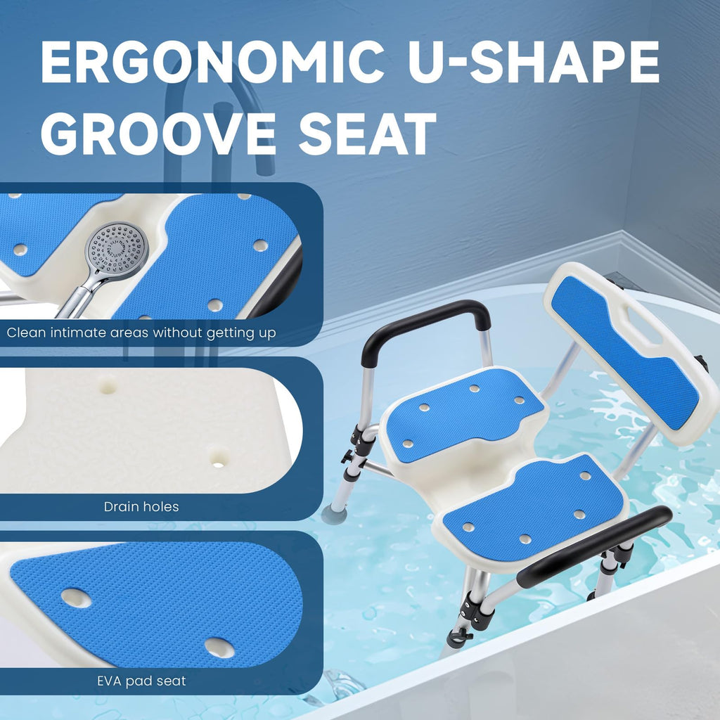 U-Shaped Shower Chair with Arms & Back J4038