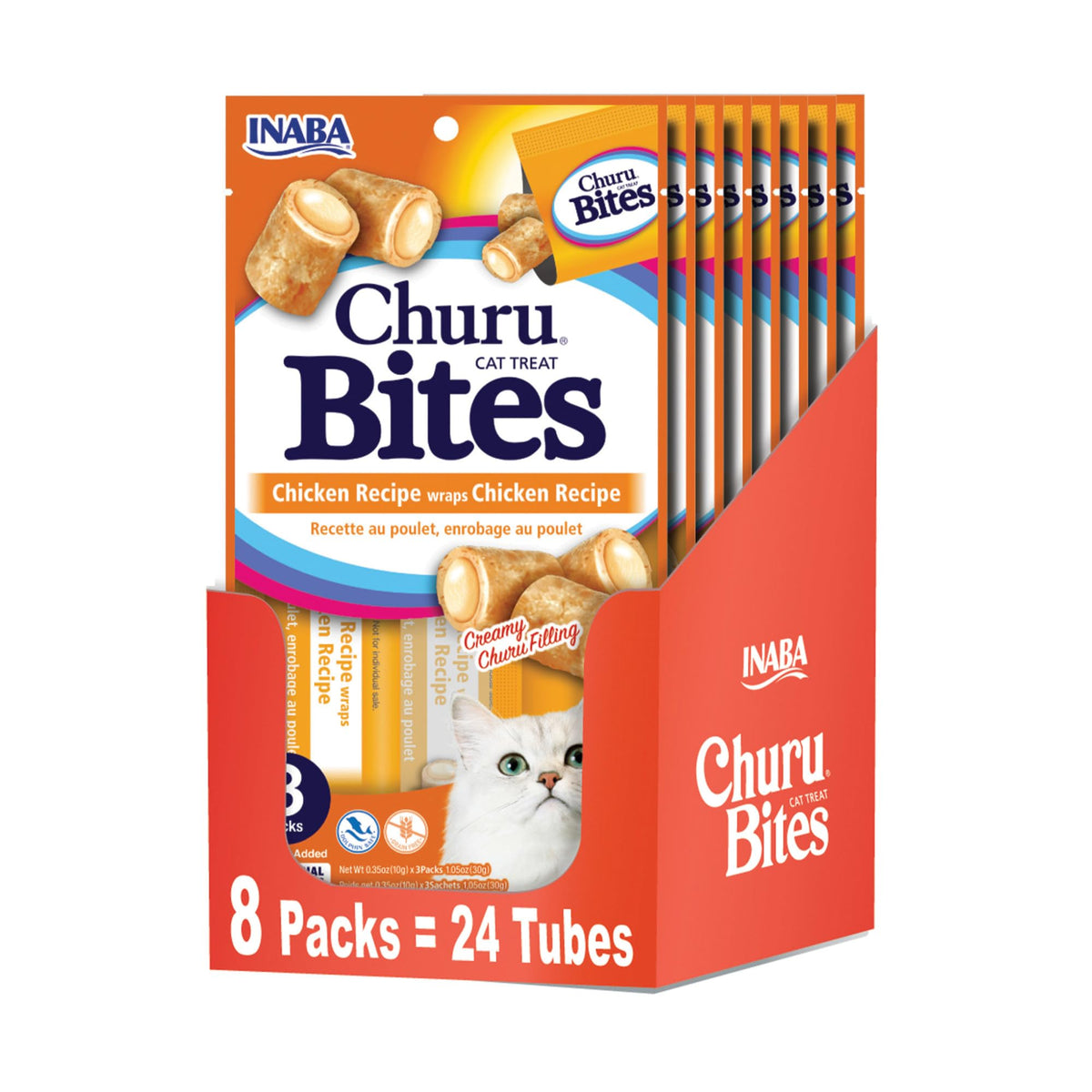 Soft Chewy Baked Chicken Cat Treats with Vitamin E, 24 Tubes O5422