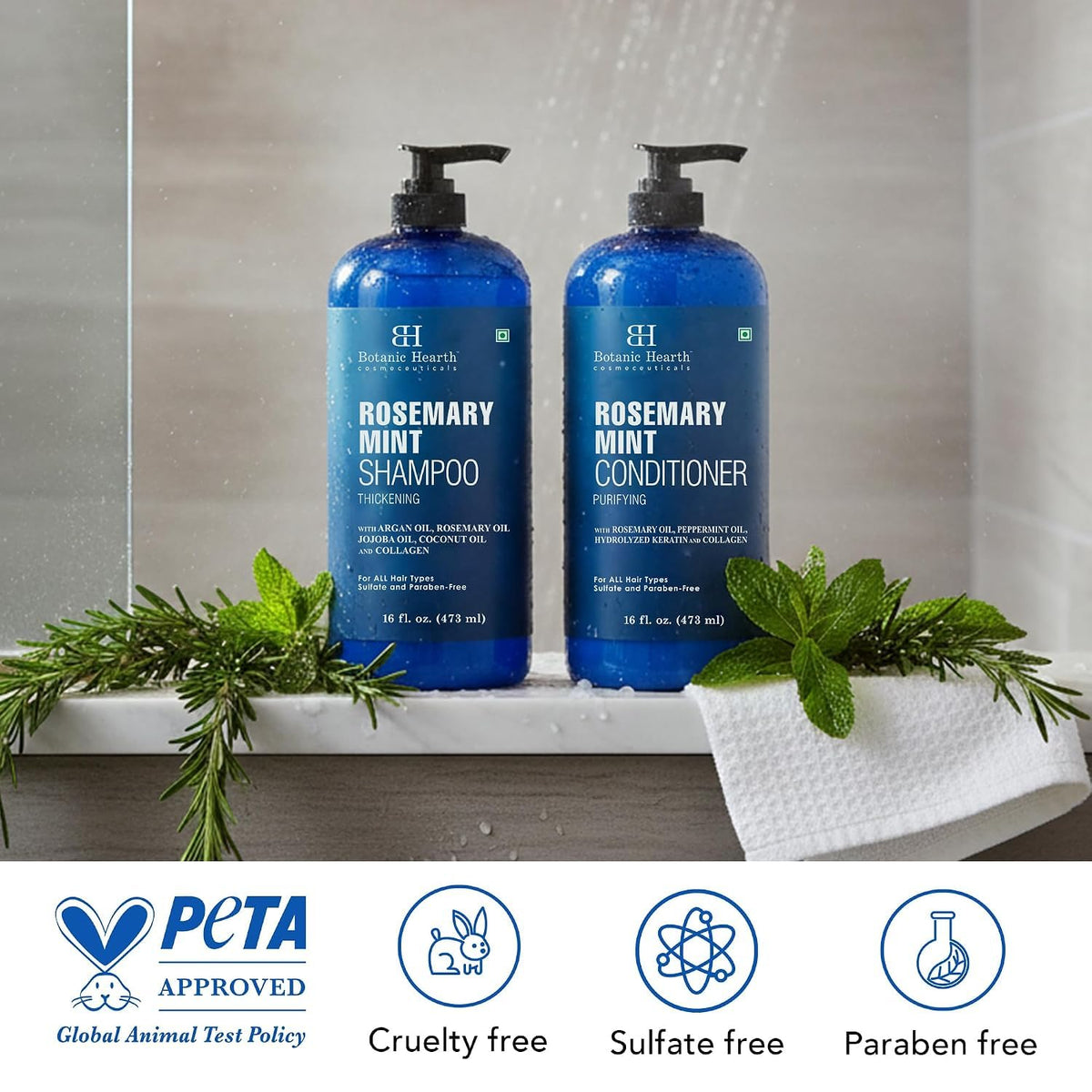 Rosemary Mint Shampoo and Conditioner Set 16 fl oz J845316