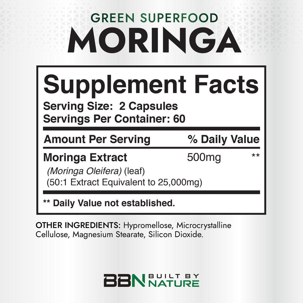Moringa Supplement 500mg 120 Capsules R822870