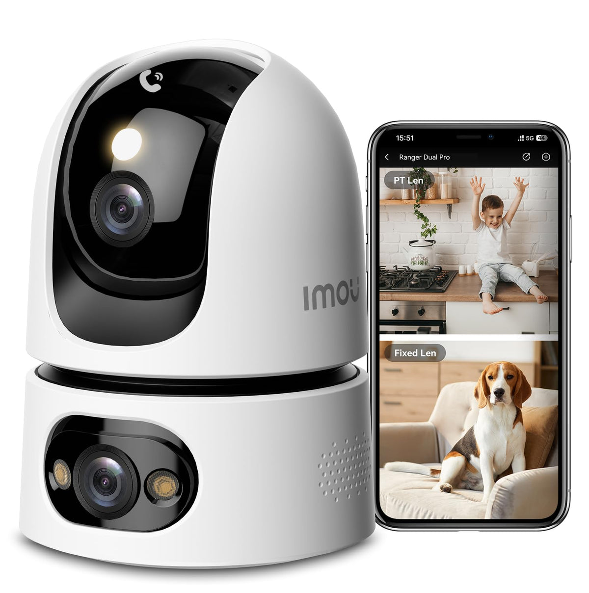 6MP Indoor Security Camera Dual-Lens 360° Pan-Tilt Color Night Vision Y3052