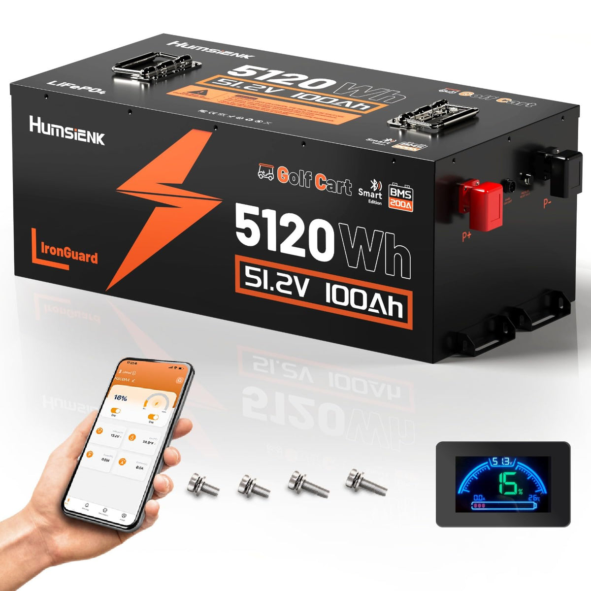 48V 100Ah LiFePO4 Golf Cart Battery W837