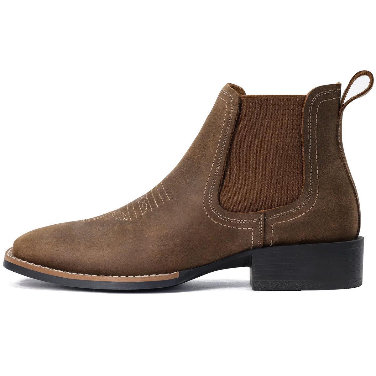 Western Cowboy Boots Square Toe Chelsea Ankle Boots Y35183