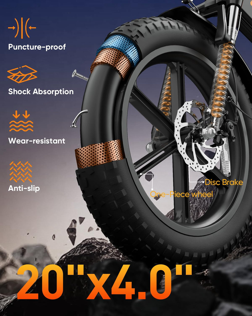Folding Electric Bike 20" Fat Tire 1500W 48V 13AH T727073