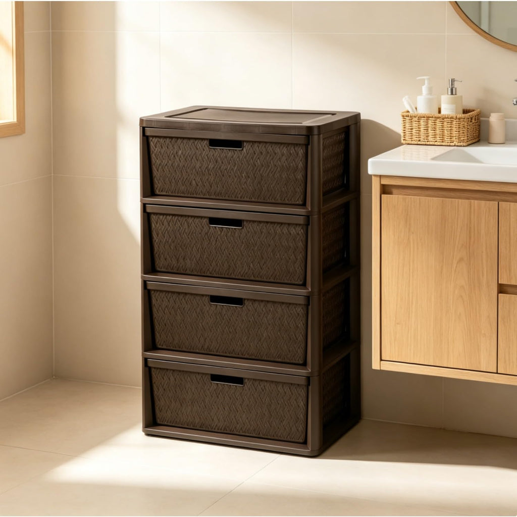 Brown Plastic Storage Organizer Tower M259735