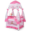 4-in-1 Pack and Play with Canopy, Changing Table and Bassinet, Hot Pink V30521