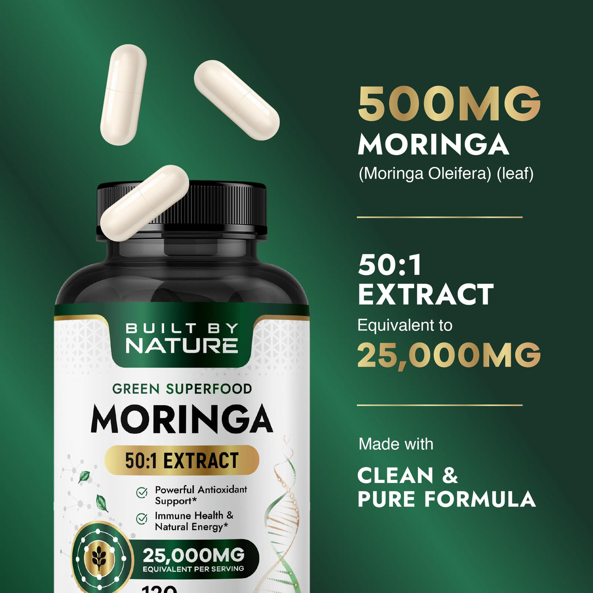 Moringa Supplement 500mg 120 Capsules R822870