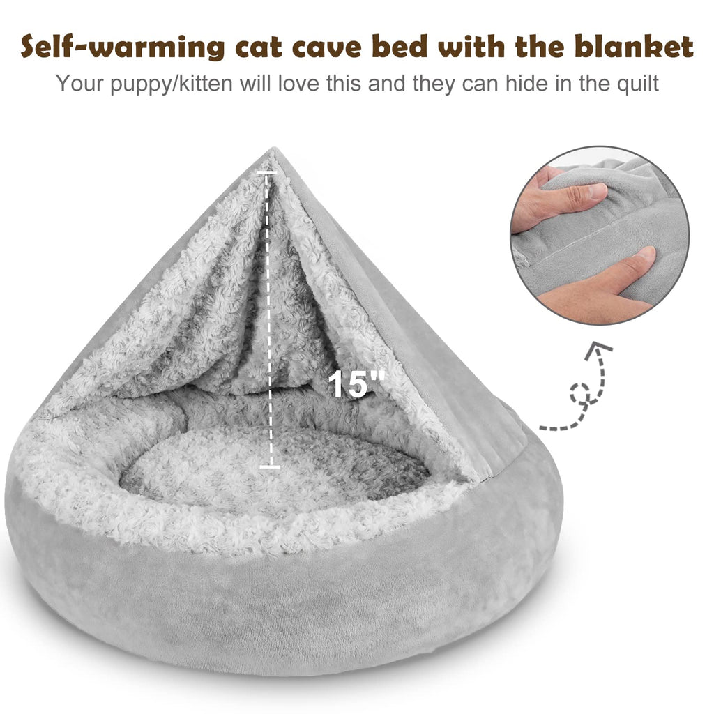 Hooded Blanket Donut Round Dog Bed 23 inch D568155