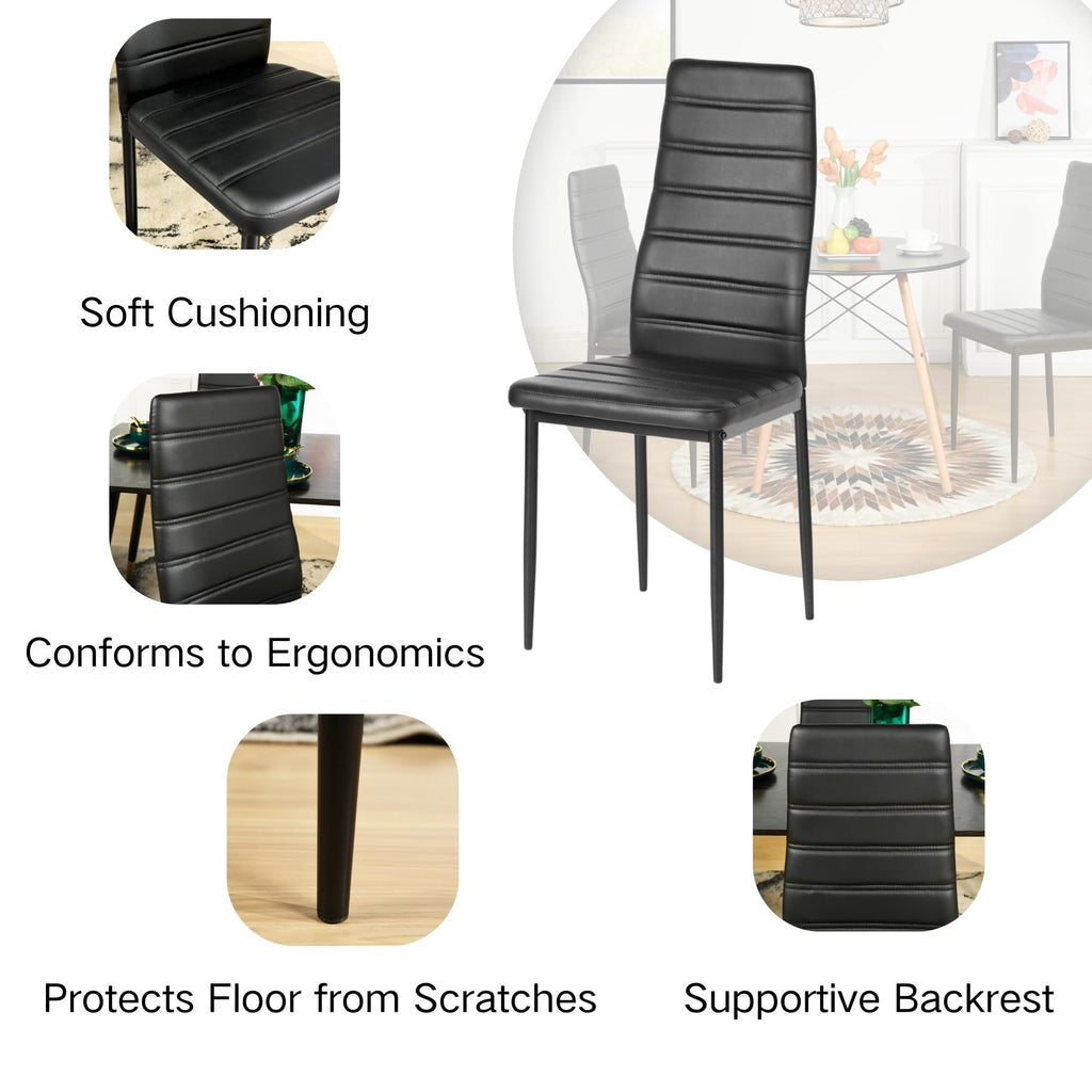 Black PU Dining Chairs Set of 4 C271