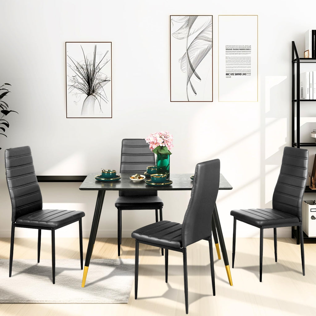 Black PU Dining Chairs Set of 4 C271