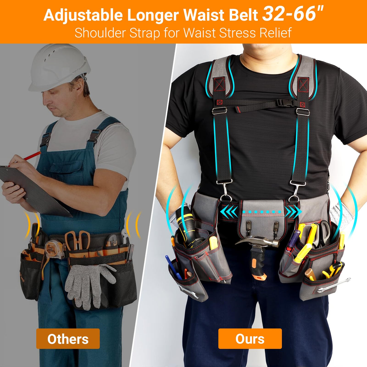Heavy Duty Magnetic Tool Belt with Suspenders A306384
