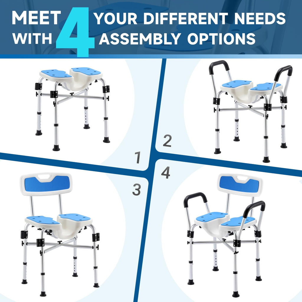 U-Shaped Shower Chair with Arms & Back J4038