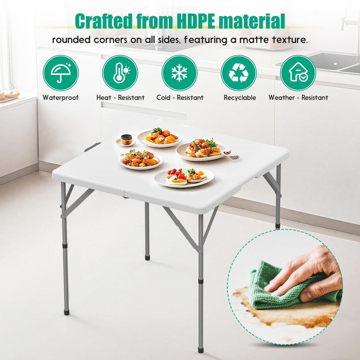 Square Folding Card Table 2 Pcs S6155