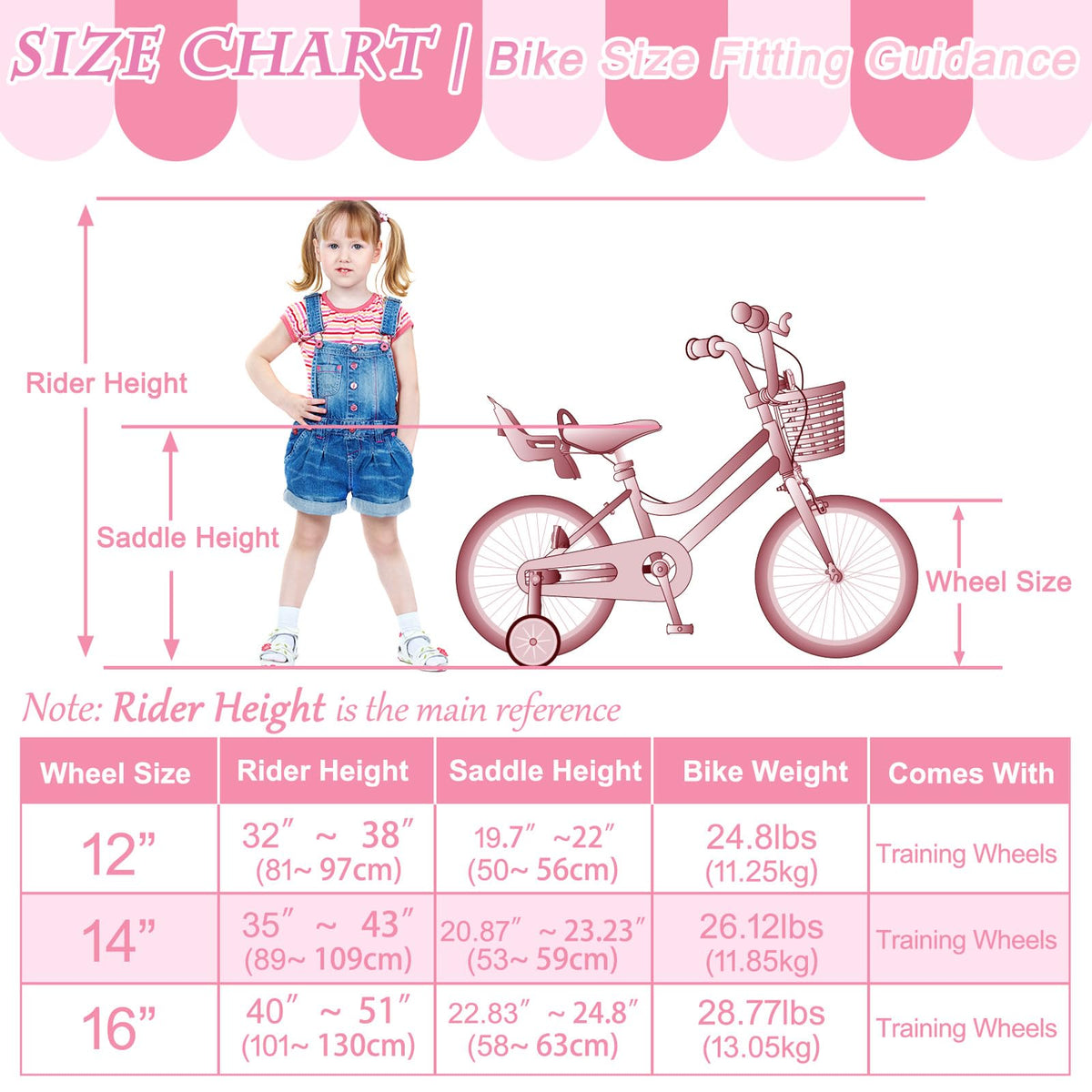 12 14 16 Inch Kids Bike R605