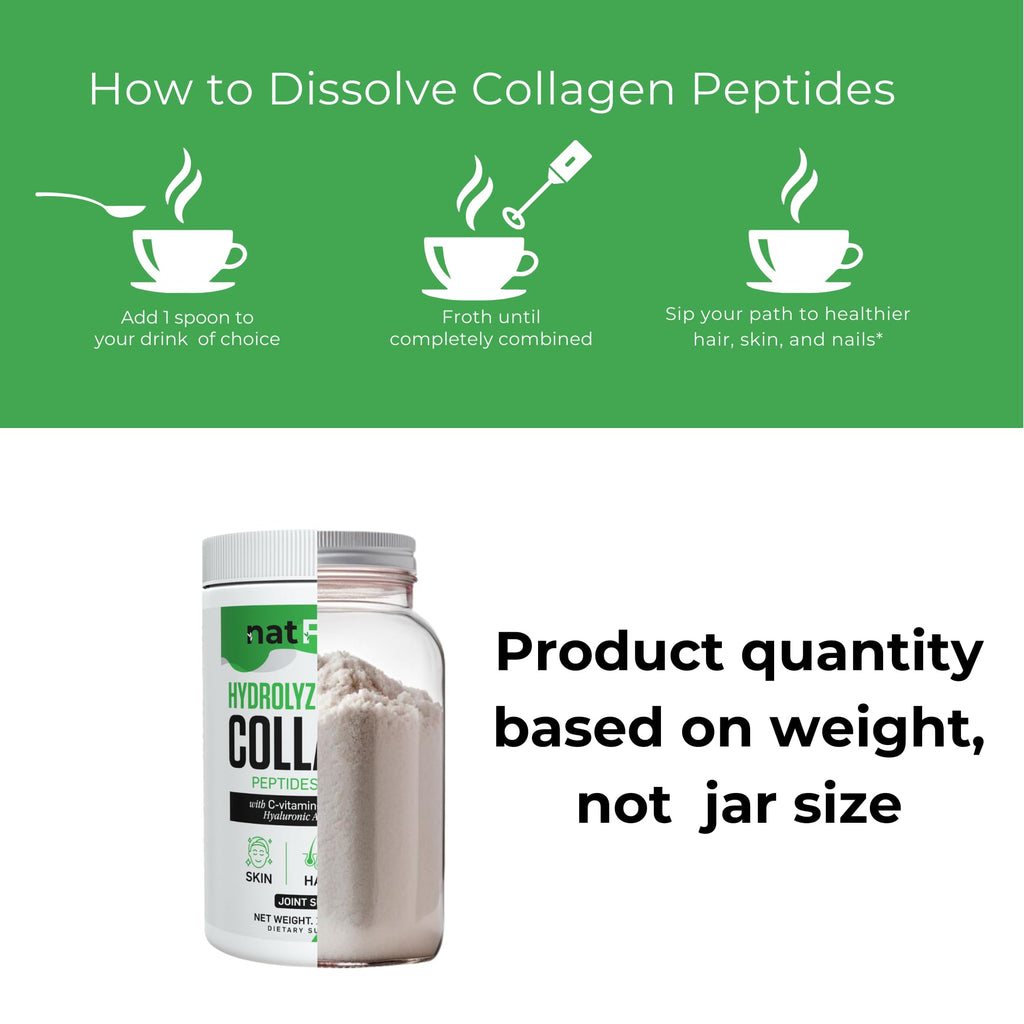 Hydrolyzed Bovine Collagen Peptides Powder with Vitamin C, Hyaluronic Acid, Zinc & B3 T409