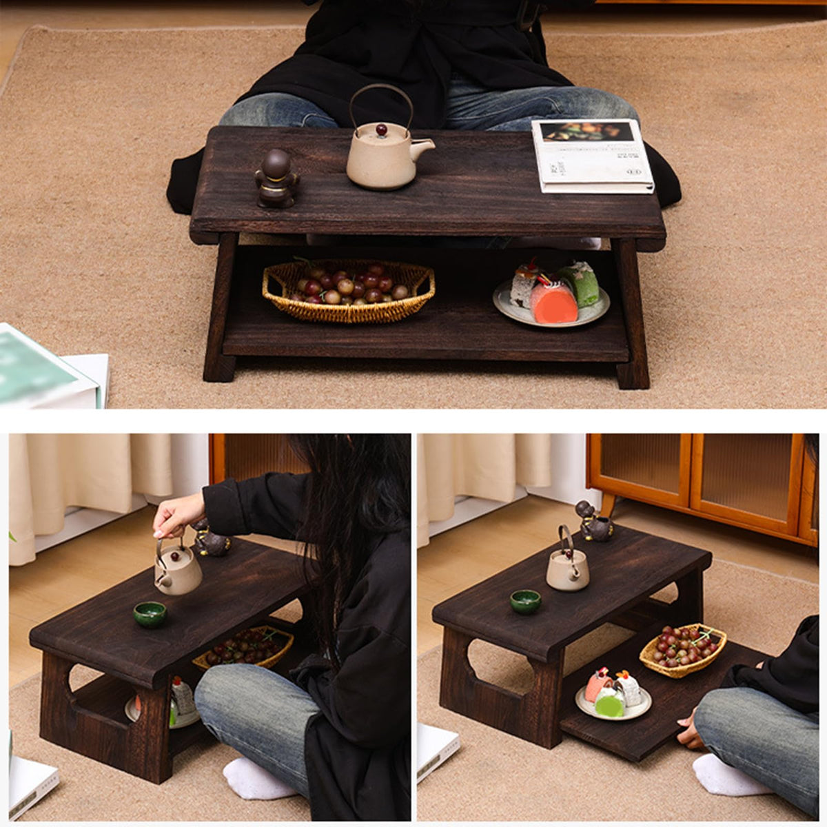 Foldable Japanese Low Floor Table 60x30x22cm K99829
