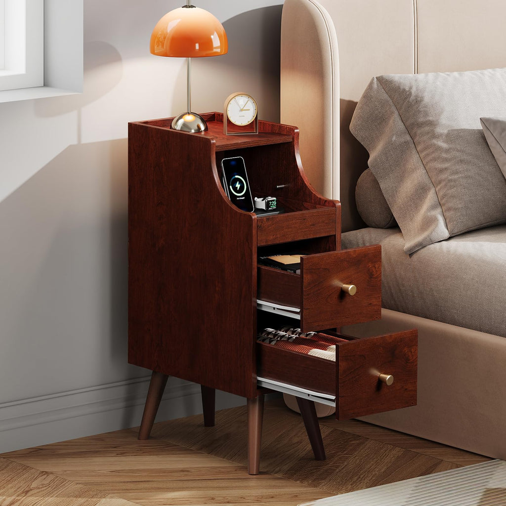 Slim Narrow Nightstand with Drawer Y42693
