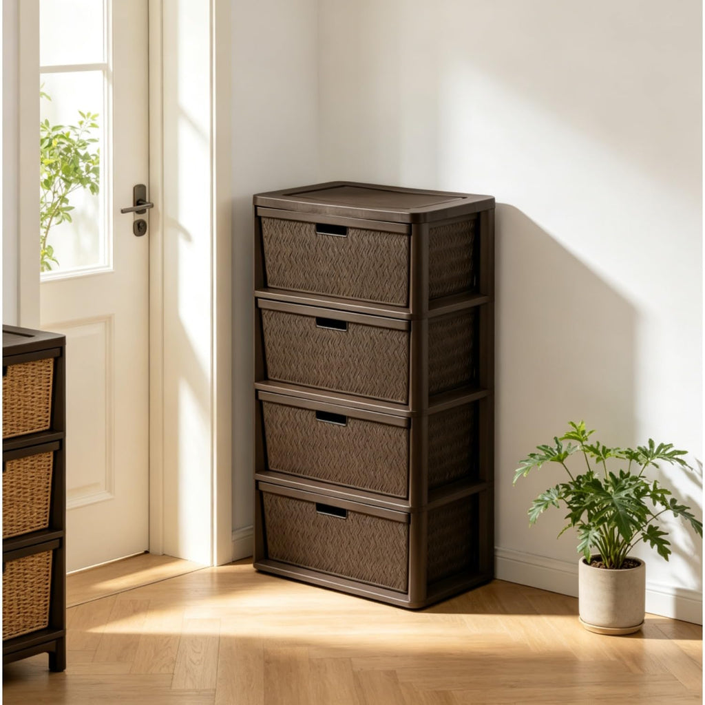 Brown Plastic Storage Organizer Tower M259735