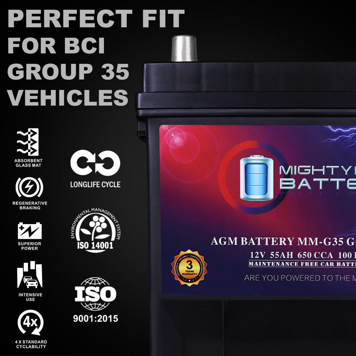 12V 55Ah AGM Replacement Battery K59860