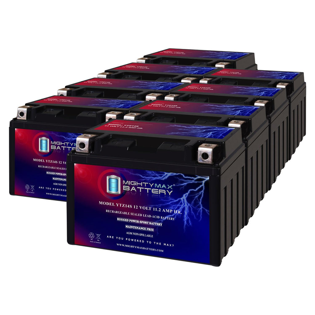 12 Volt 11.2 AH 230 CCA Rechargeable Maintenance Free SLA AGM Motorcycle Battery Pack of 8 D475