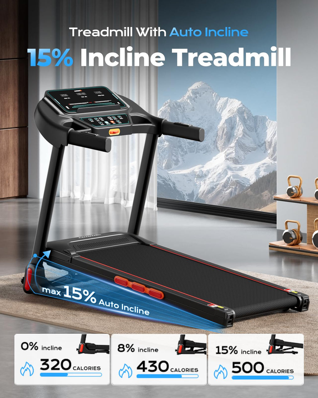 Treadmill with 15% Auto Incline C930