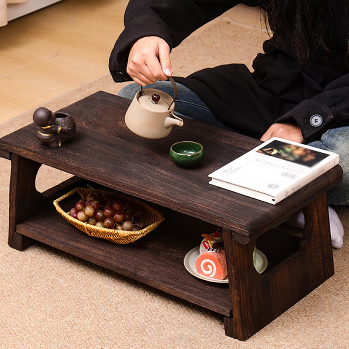 Foldable Japanese Low Floor Table 60x30x22cm K99829