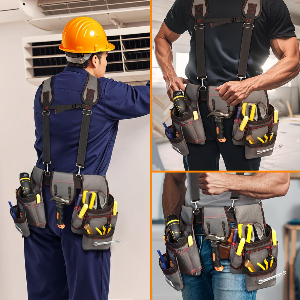 Heavy Duty Magnetic Tool Belt with Suspenders A306384