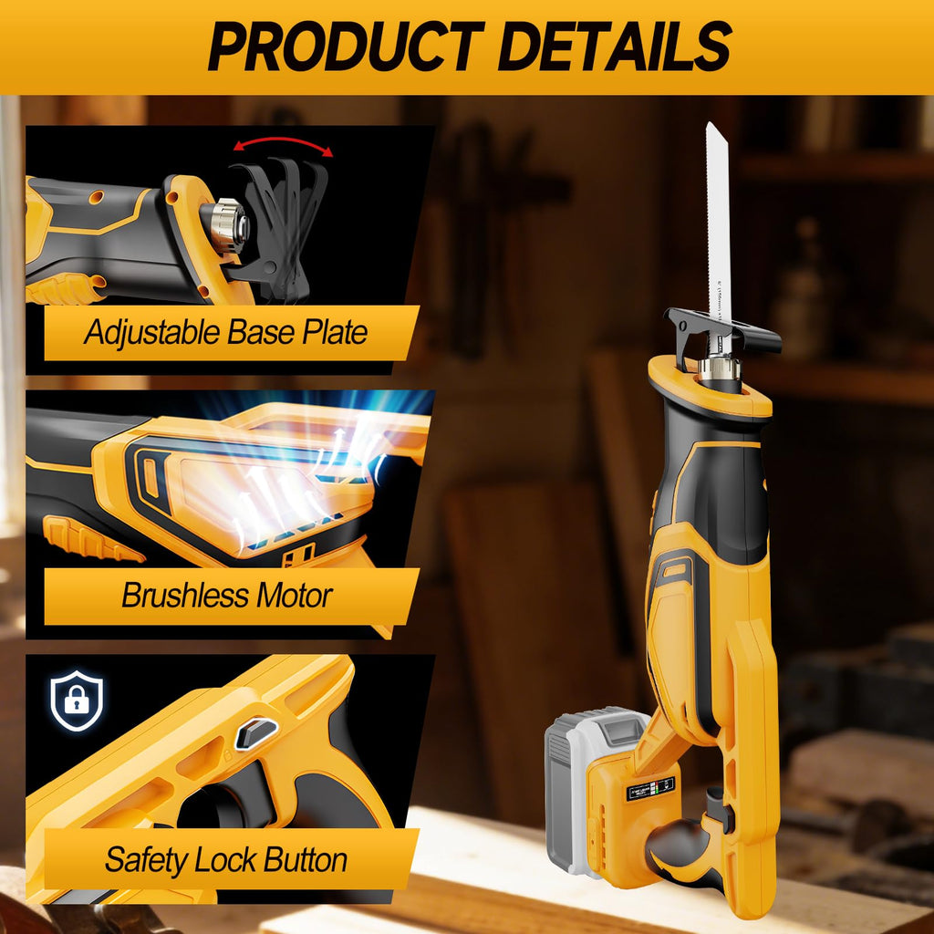 Cordless Brushless Reciprocating Saw with 8 Blades V73200