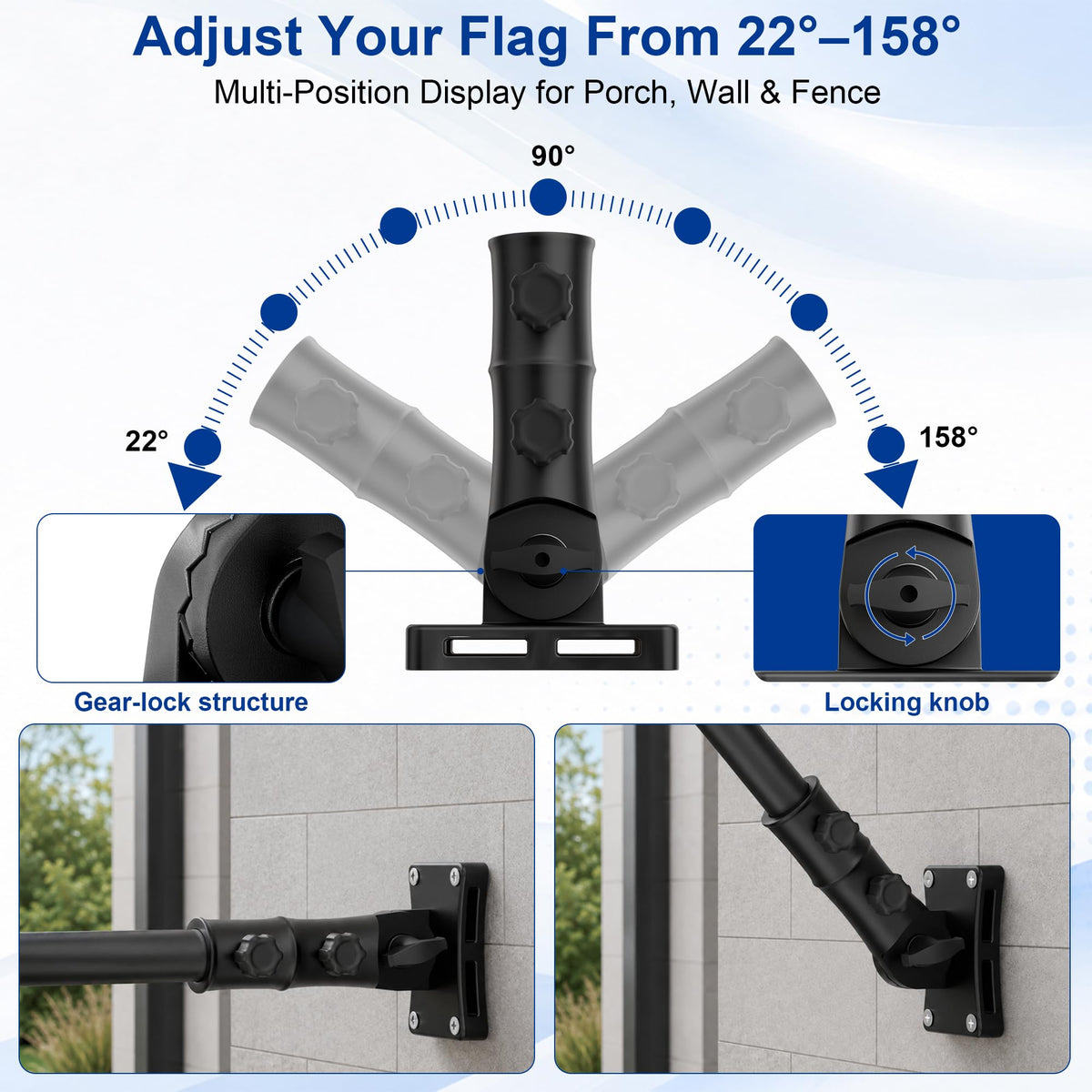 Aluminum Wall and Post Mount Flag Pole Holder W248689