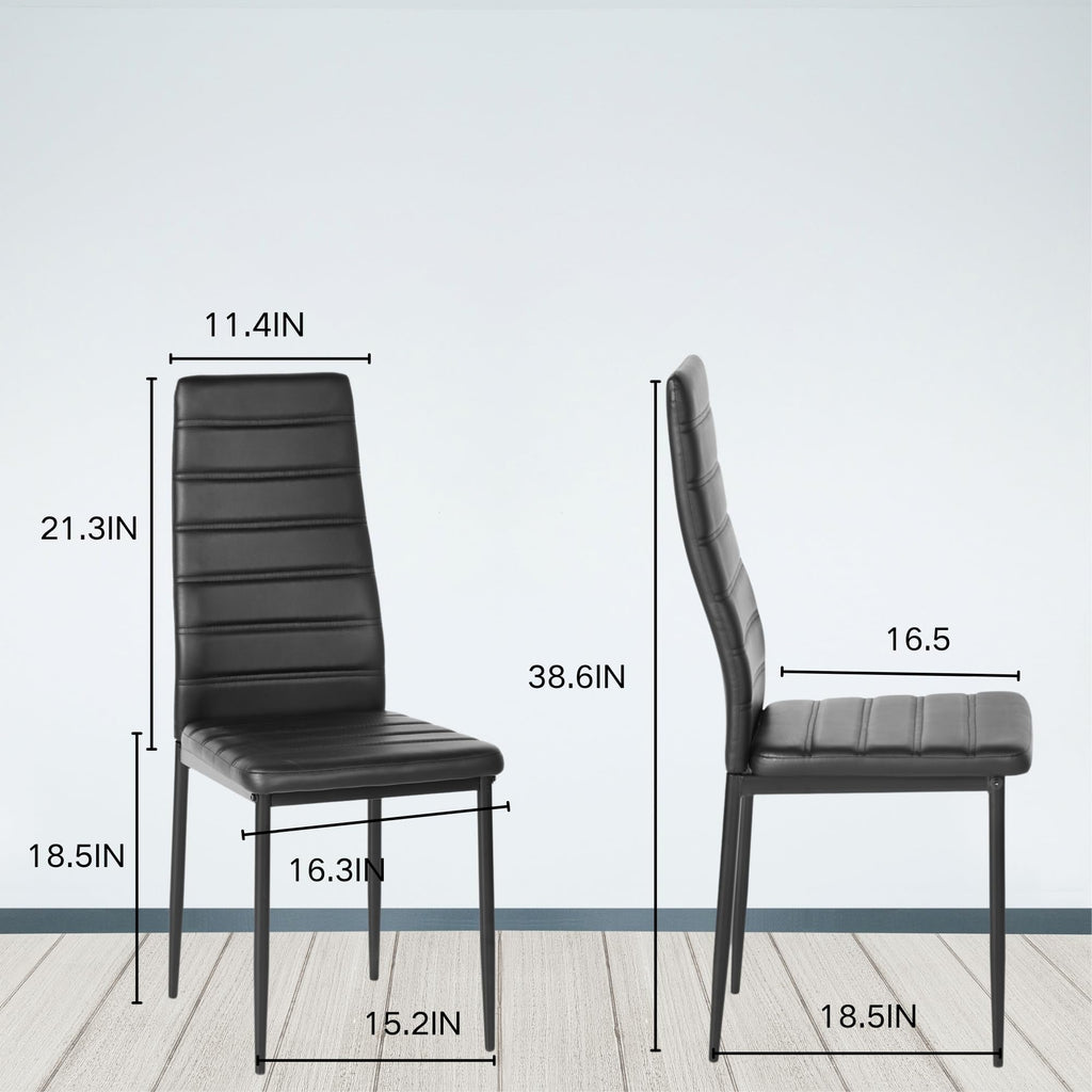Black PU Dining Chairs Set of 4 C271
