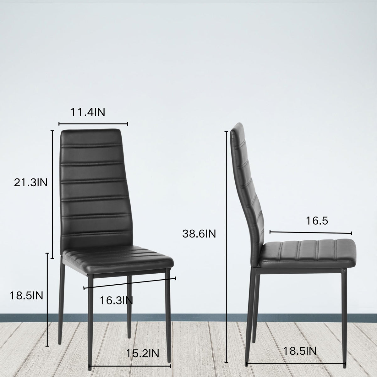 Black PU Dining Chairs Set of 4 C271
