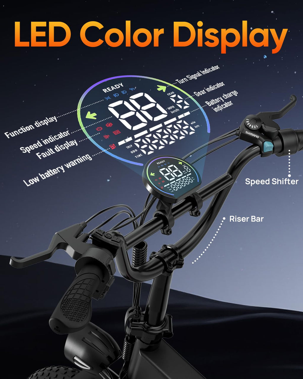 Folding Electric Bike 20" Fat Tire 1500W 48V 13AH T727073
