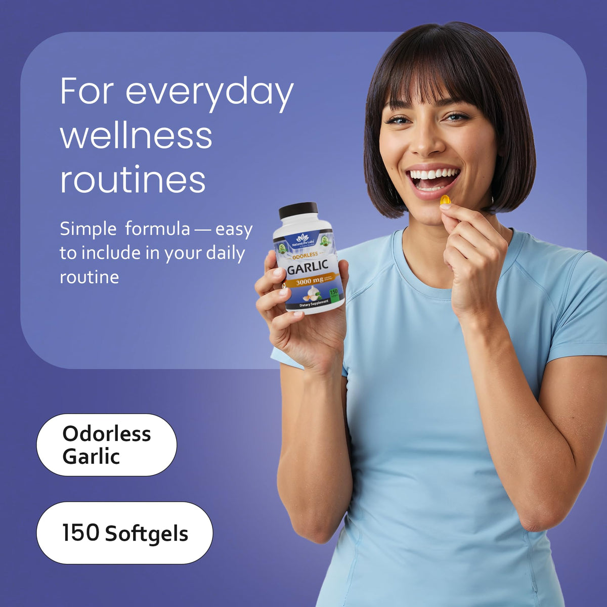 Odorless Garlic 100:1 Extract with Olive Oil 150 Softgels E91308