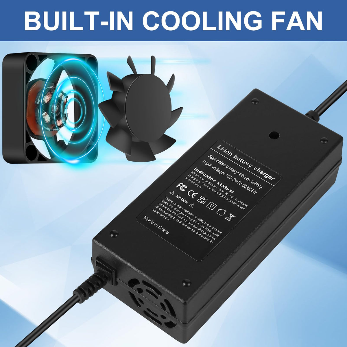 42V 2A Universal Pedicab Charger for 36V Lithium-ion Battery Z636345