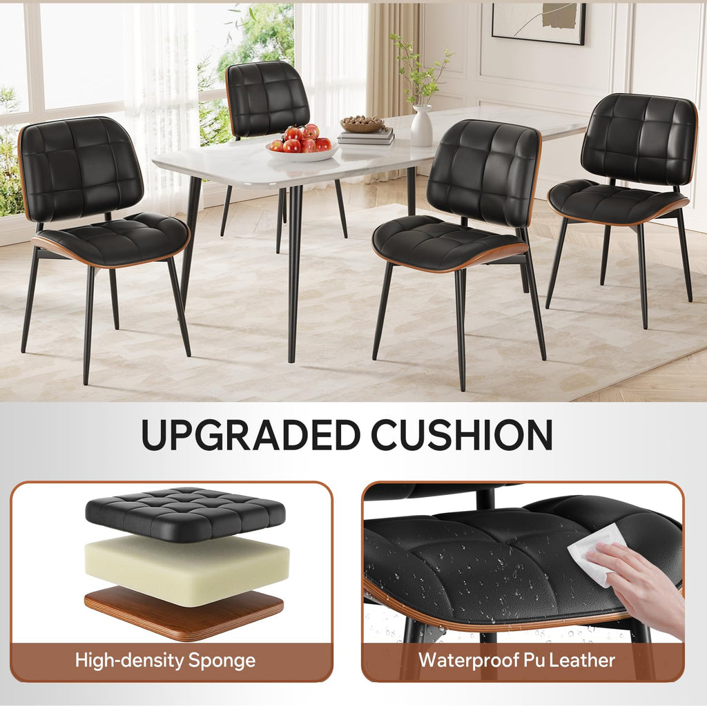 Black Faux Leather Dining Chairs Set of 4 O311094