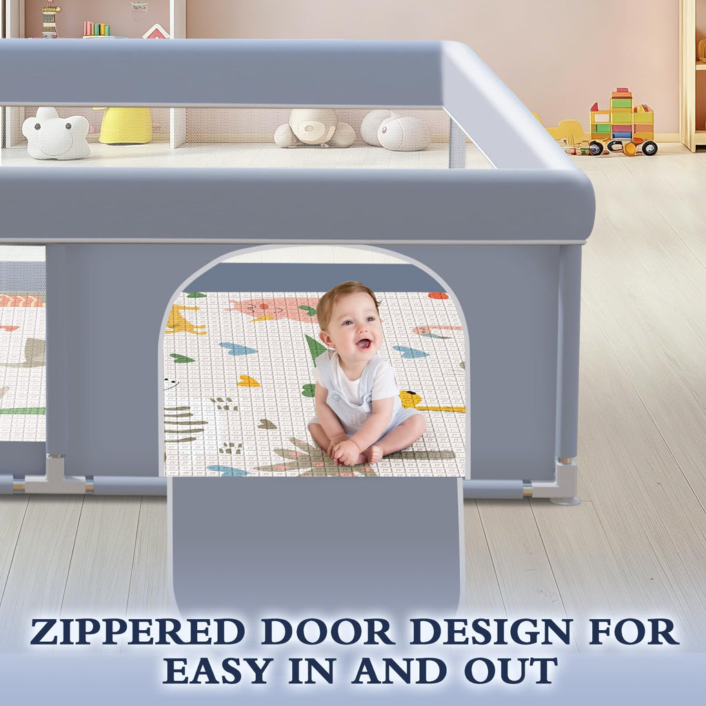 65 x 50 Inch Baby Playpen with Mat Z272