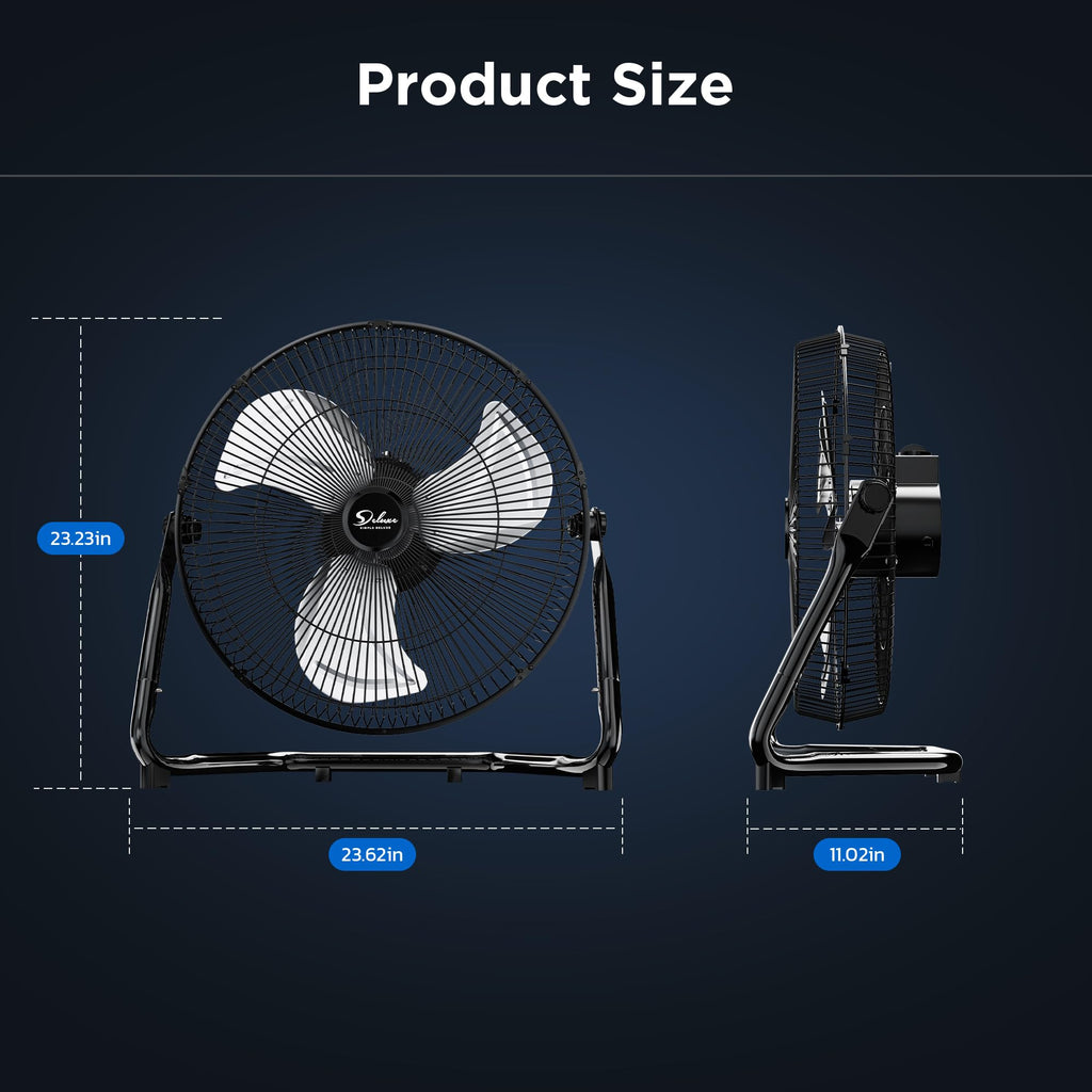 20 Inch 3-Speed High Velocity Metal Industrial Floor Fan O94154