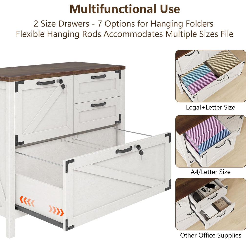 White 4 Drawer File Cabinet with Lock J327374