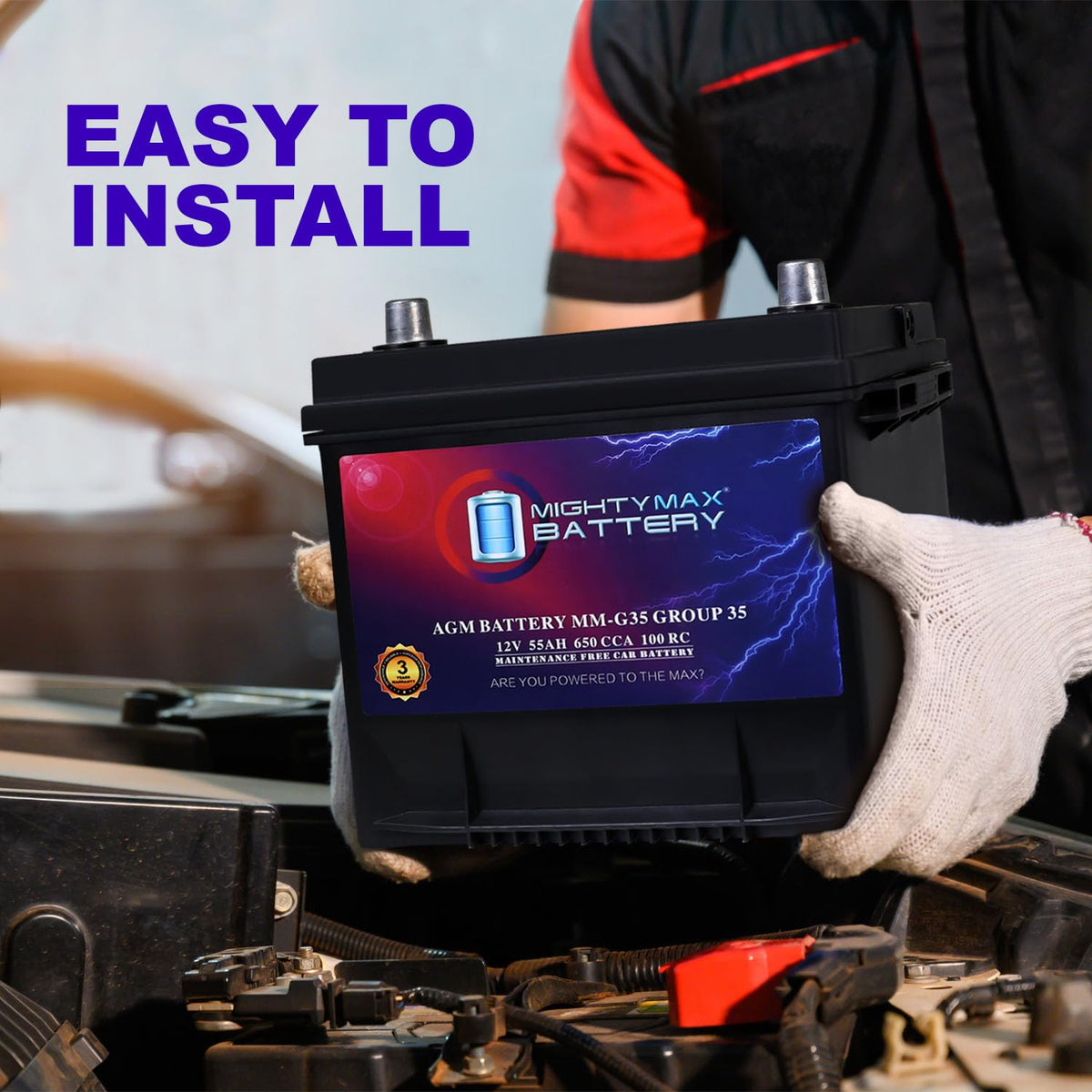 12V 55Ah AGM Replacement Battery M341