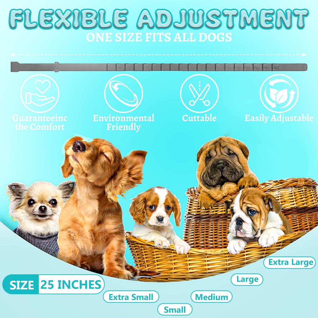 4 Packs Adjustable Dog Calming Collar Grey G326