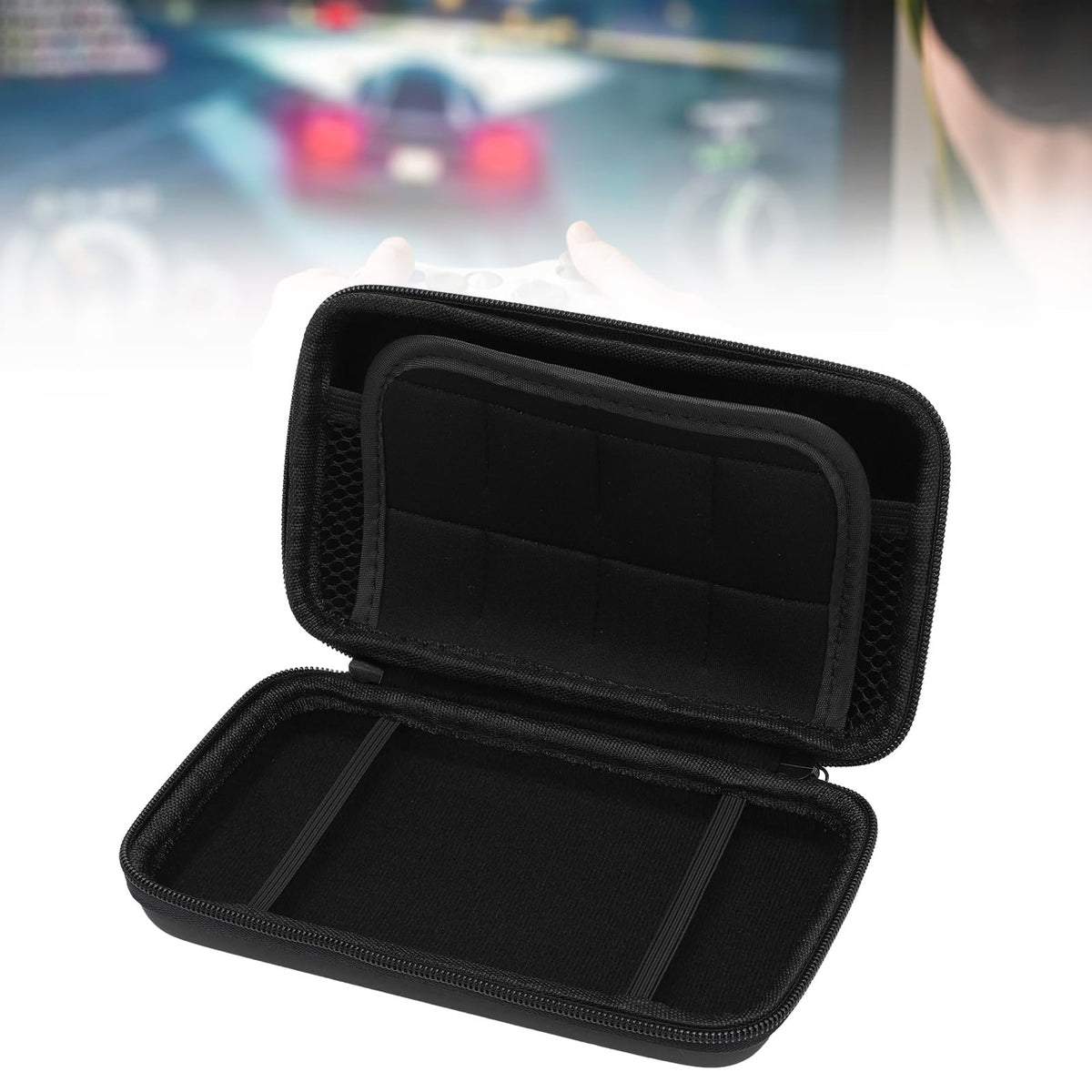 Black Hard Shell Carrying Case with 8 Game Slot F667203