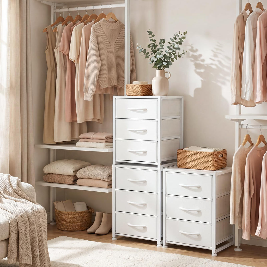 2-Pack Stackable 3-Tier Fabric Storage Drawers J543
