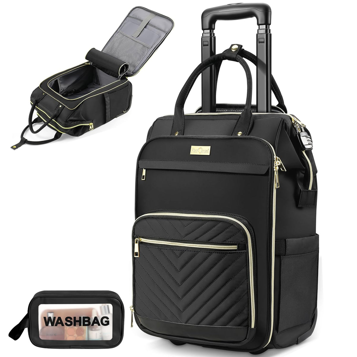 Rolling Backpack with Wheels, USB & Type-C Charging Port N63128