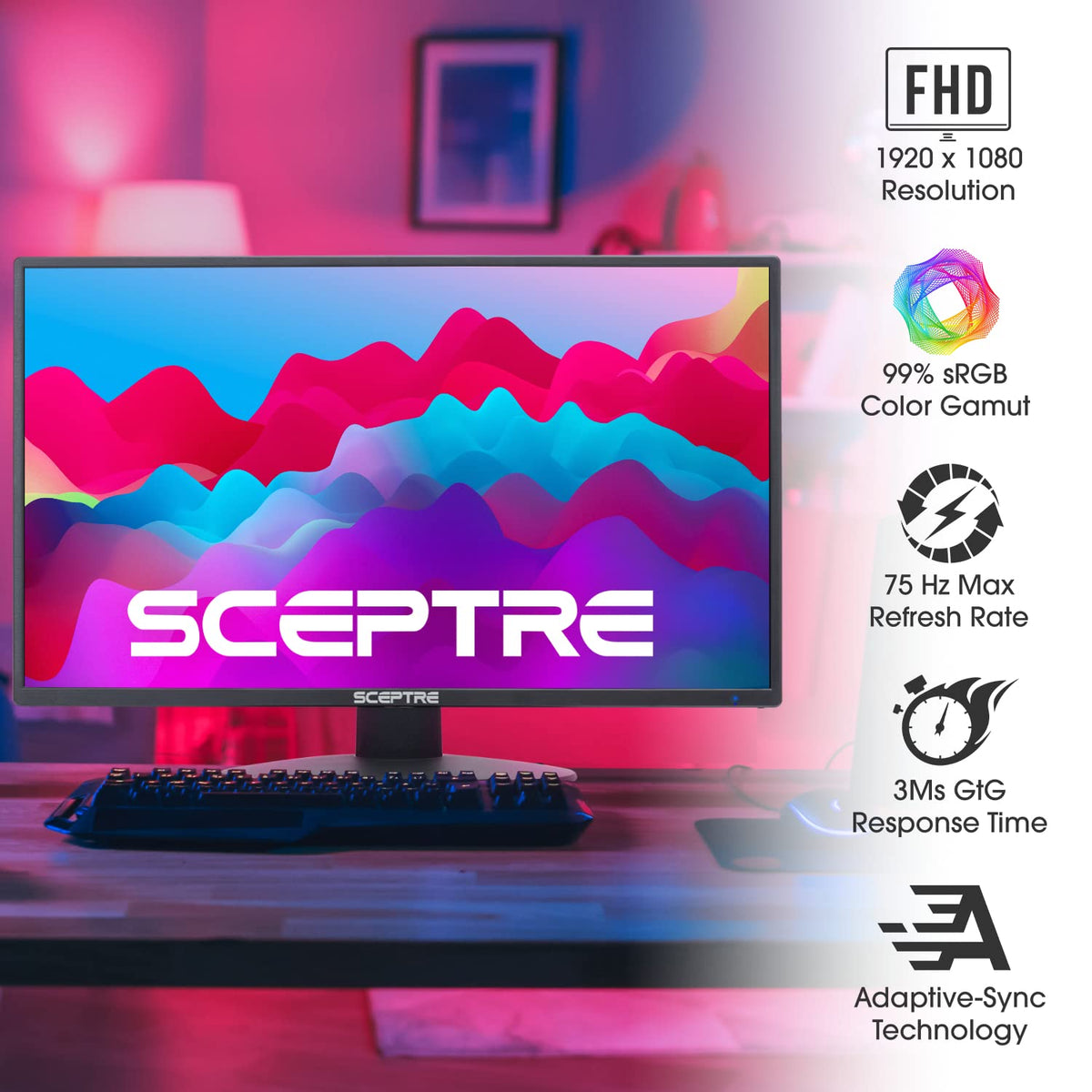 22 inch 1080p LED Monitor with Speakers T918639