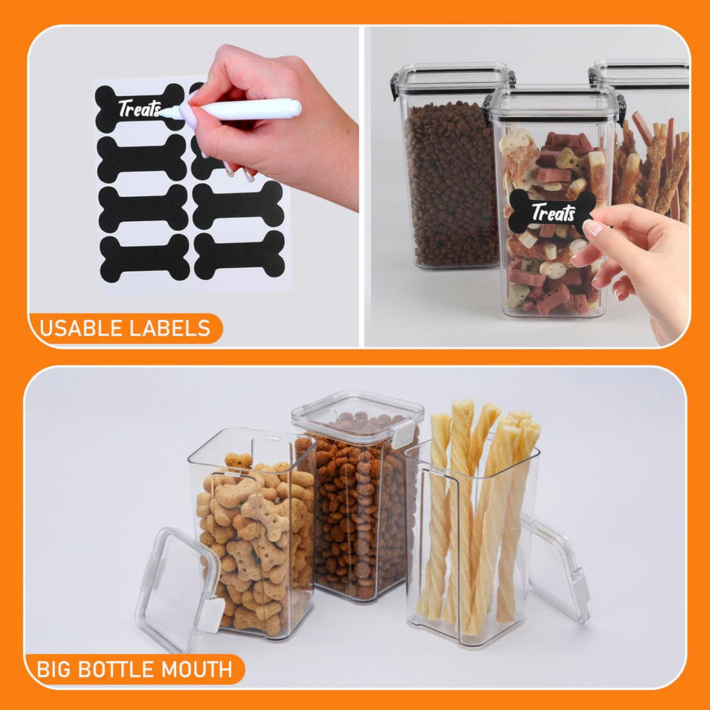 3 Pack Airtight Pet Food Storage Containers with Locking Clips L740