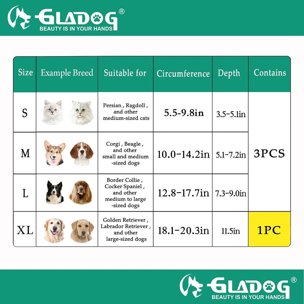 Soft Dog Cone Collar, 3 PCS Adjustable Flexible Plastic E-Collar Z66095