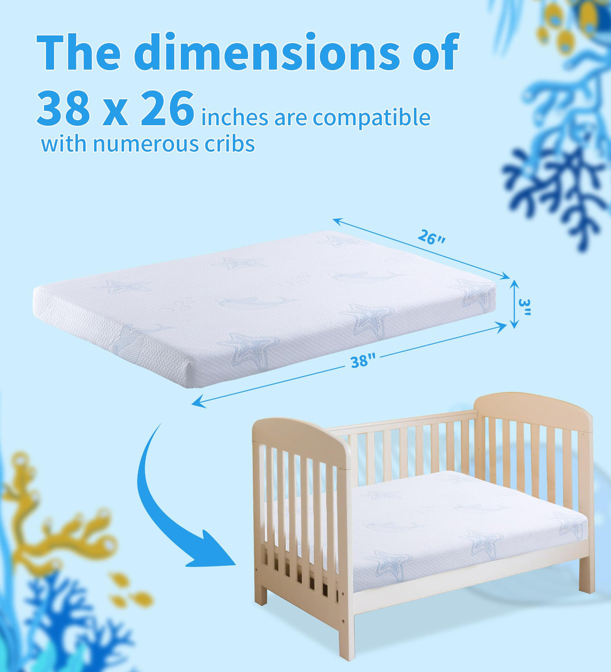 Dual-Sided Memory Foam Pack and Play Mattress with Removable Washable Cover Z450213