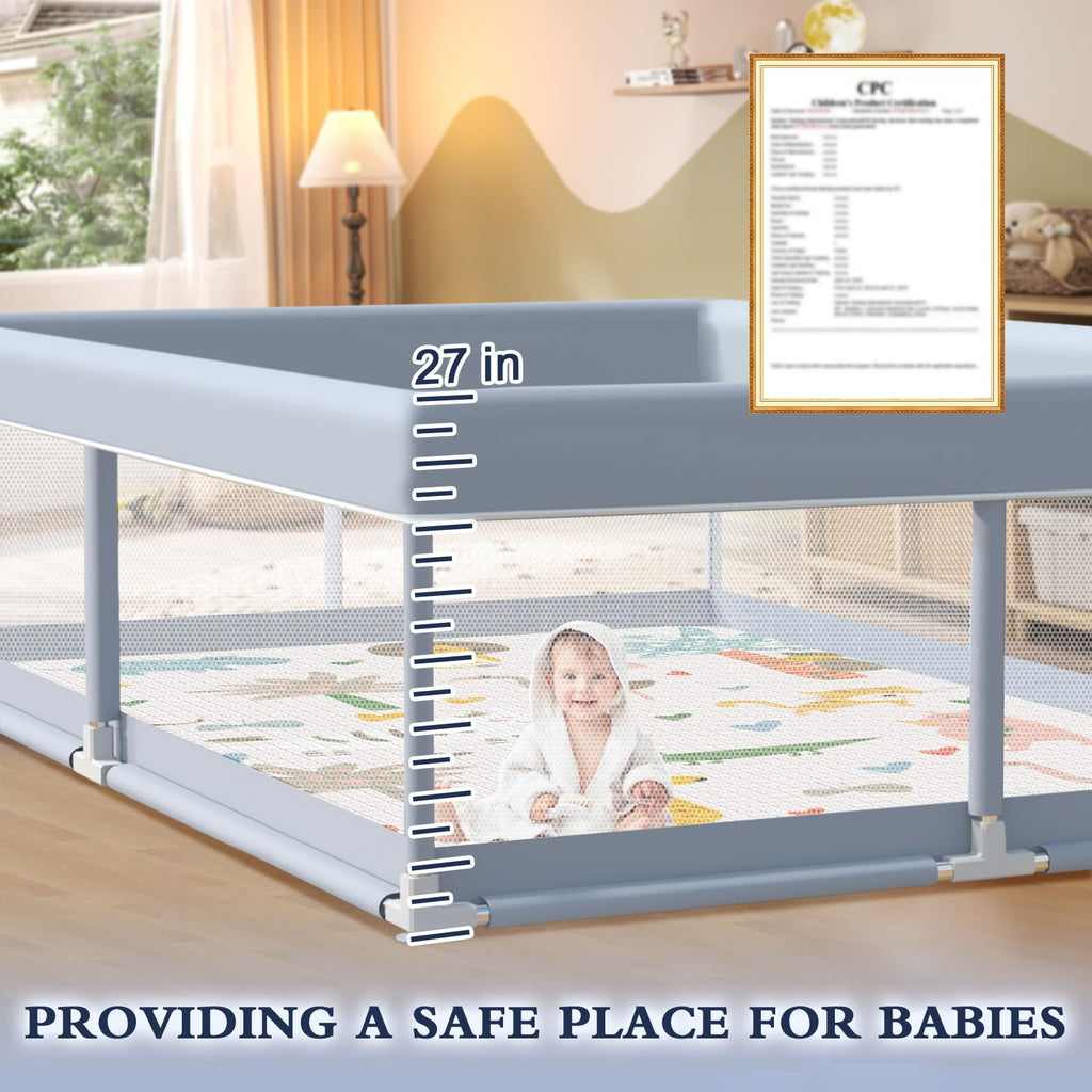 65 x 50 Inch Baby Playpen with Mat Z272