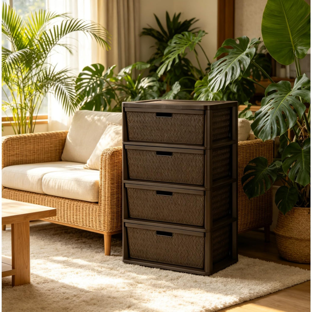 Brown Plastic Storage Organizer Tower M259735