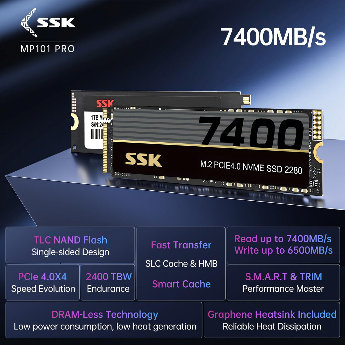 M.2 NVMe SSD 4TB PCIe Gen 4.0 x4 2280 Internal SSD T497372